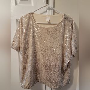 H & M Gold Sequin Top